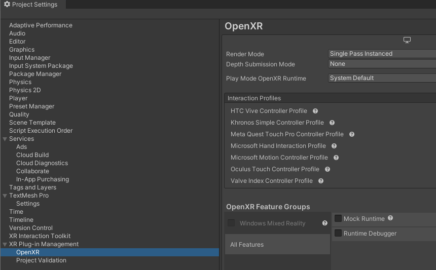 XR Controller Profile Setup